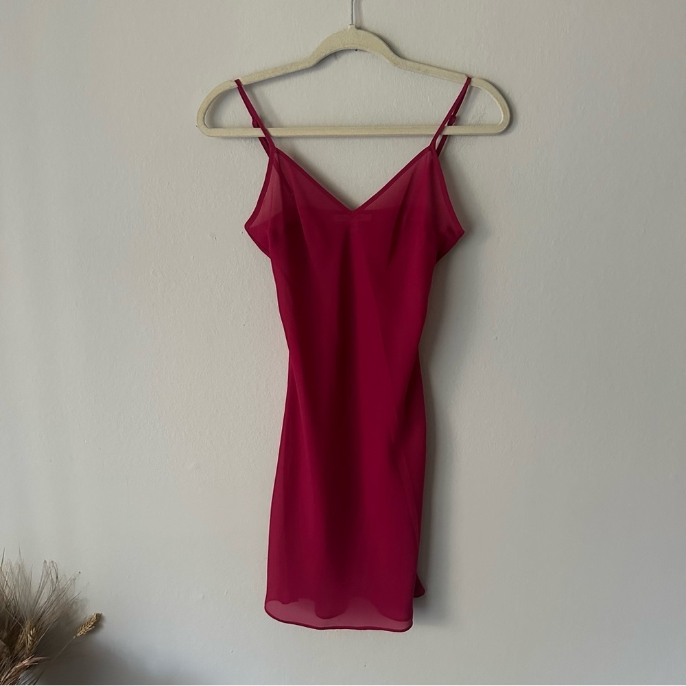 Banana Republic Slip Mini Dress Hot Pink XS